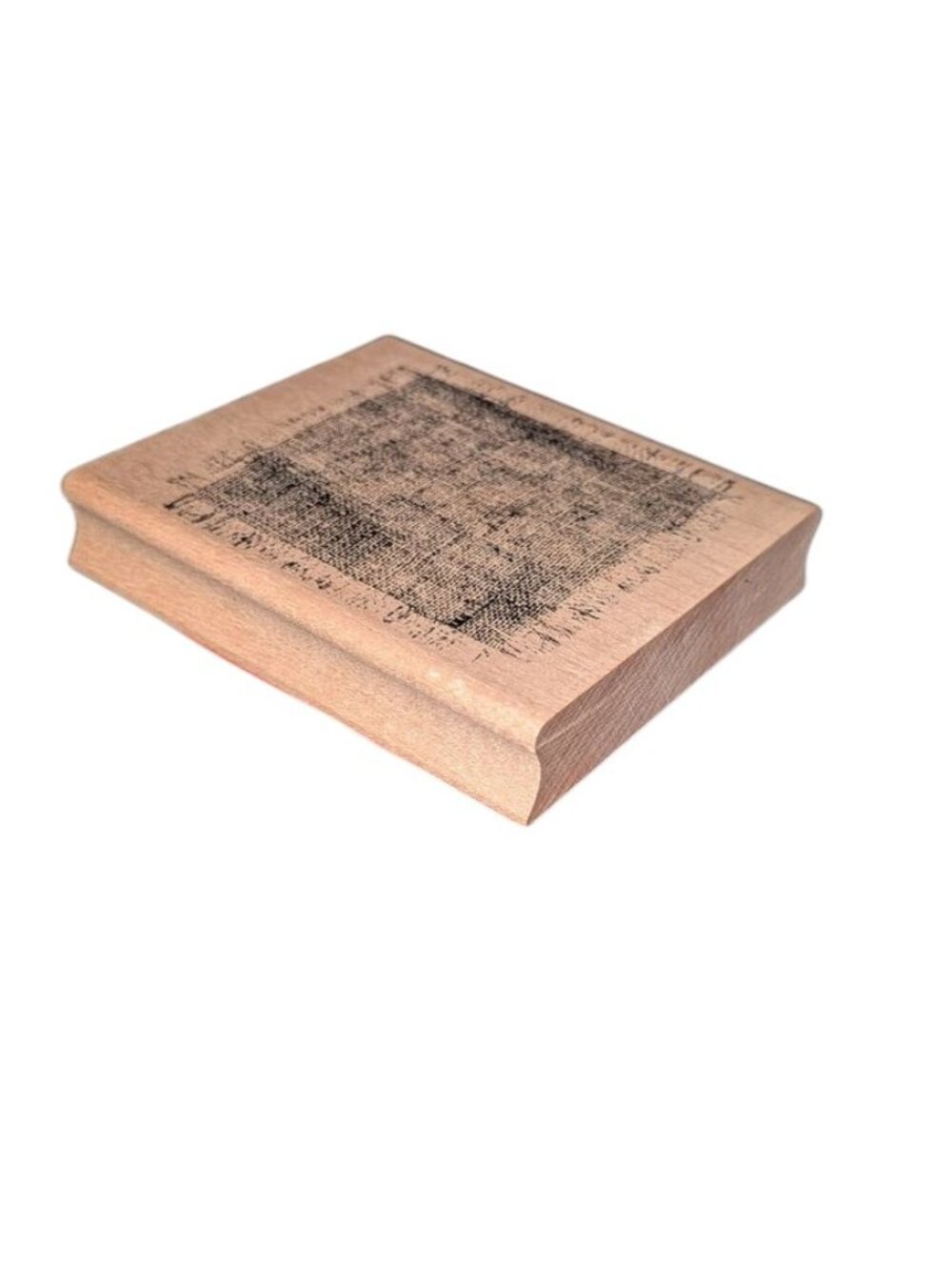 NEW Inkadinkado Vintage Wood Mounted Rubber Fabric Burlap Patch Wooden Stamp Art - Picture 2 of 5